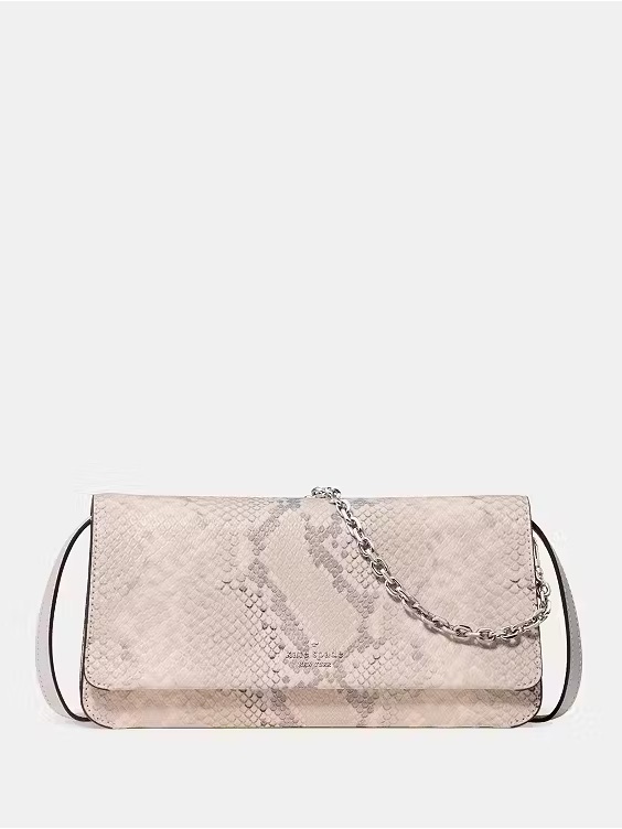 Kate Spade Ivy Snake Embossed Convertible Flap Crossbody Bag, Pink Multi Nwt